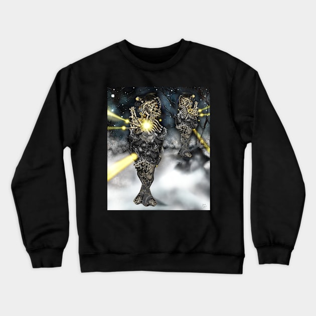 Electronic Rabbit Fighters [Digital Science-Fiction Drawing] Crewneck Sweatshirt by grantwilson